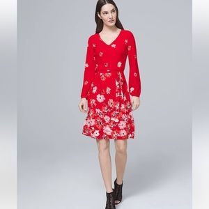 Red floral White House Black Market dress. New without tags.